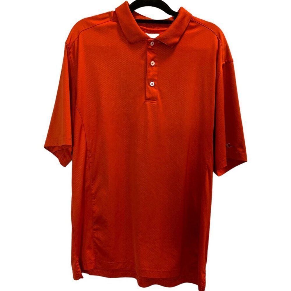 Greg Norman Polo Shirt Mens Red Size XLarge Play Dry Golf Shirt Moisture Wicking